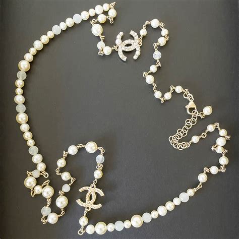 faux chanel long pearl necklace uk sale